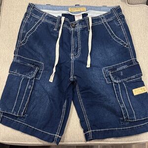 True Religion Dark Blue Cargo Shorts